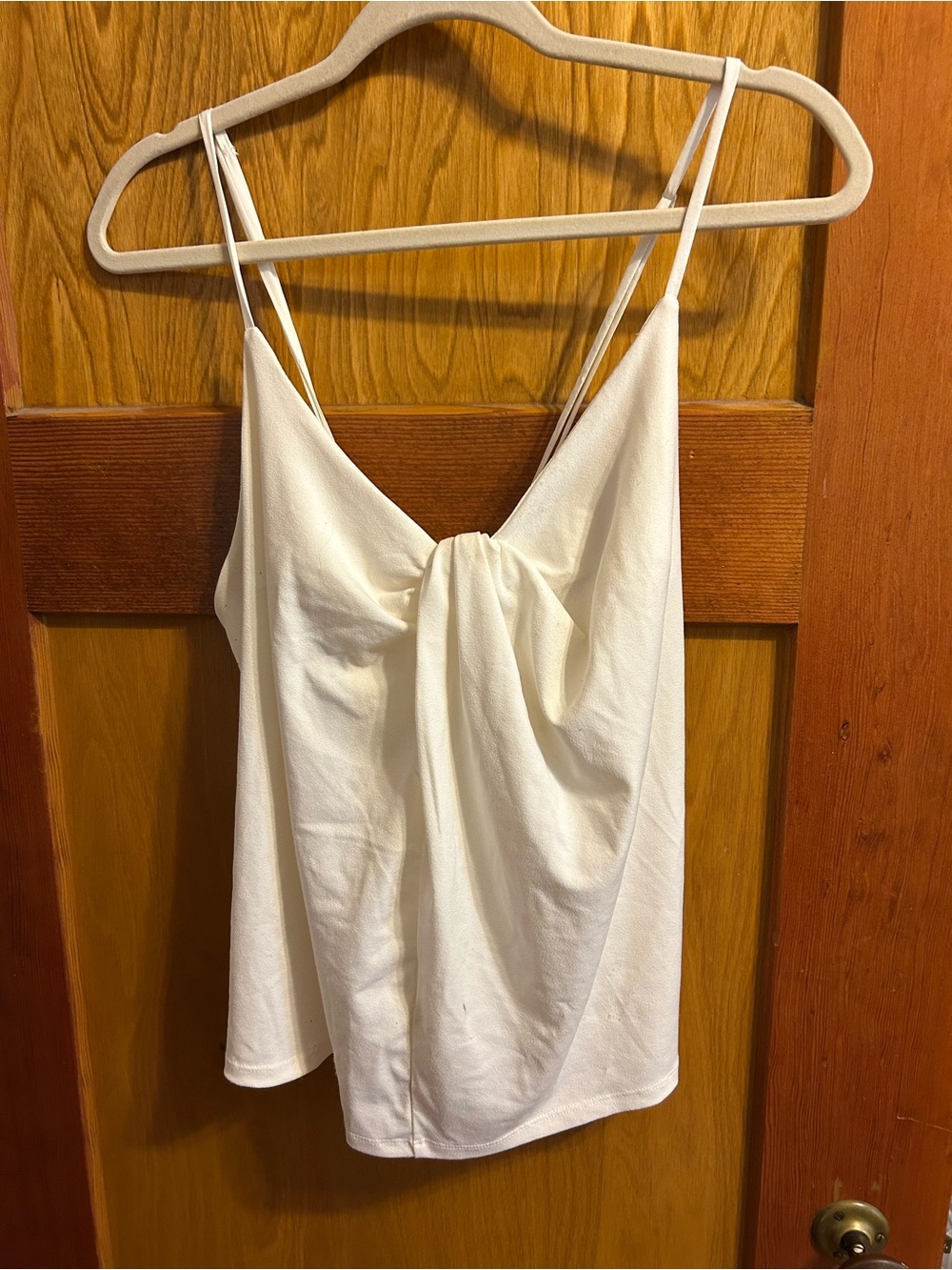 Banana Republic Cream Twist-Front Spaghetti Strap Camisole